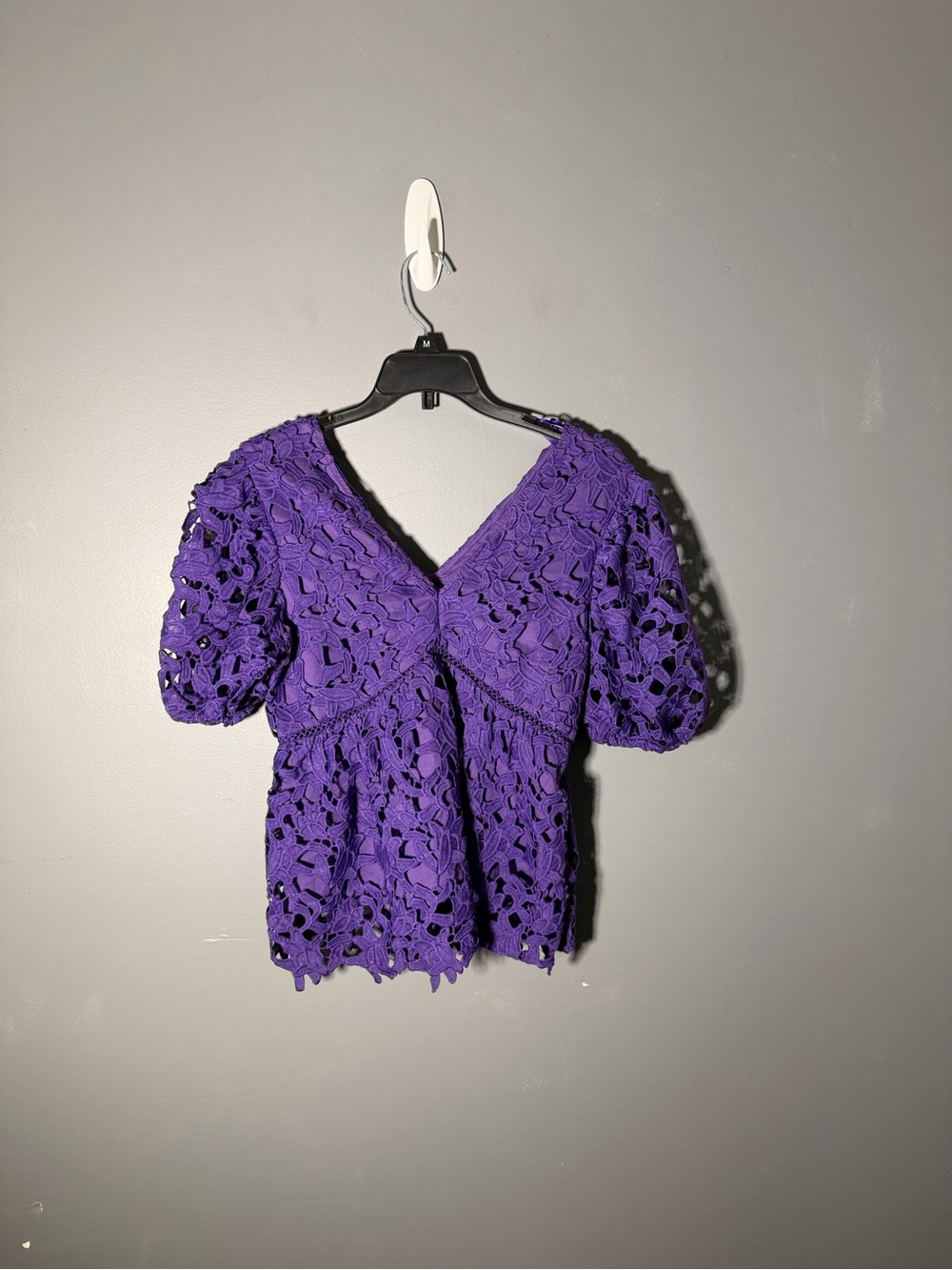 Endless Rose Lace Crochet Purple Top Size XS